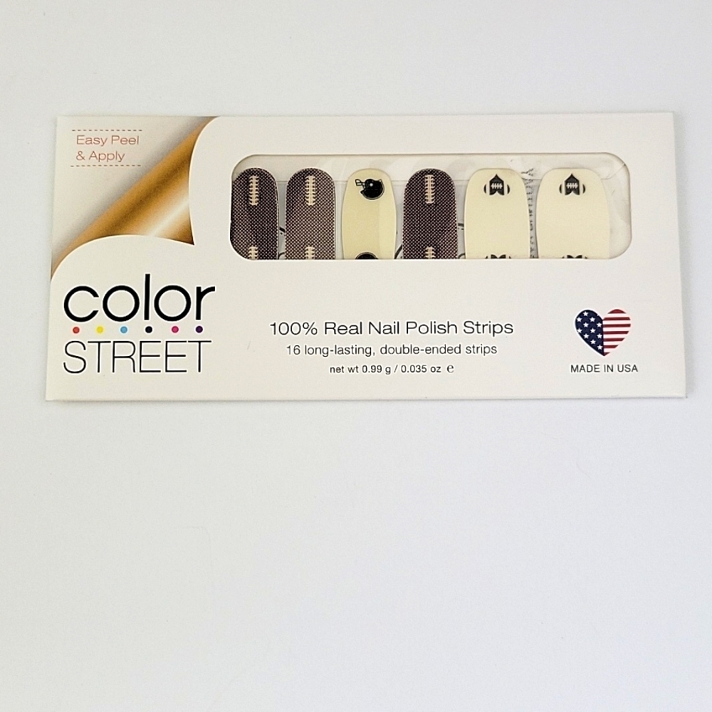 Color Street Sunday Puntday Real Nail Polish Strips Cream & Brown